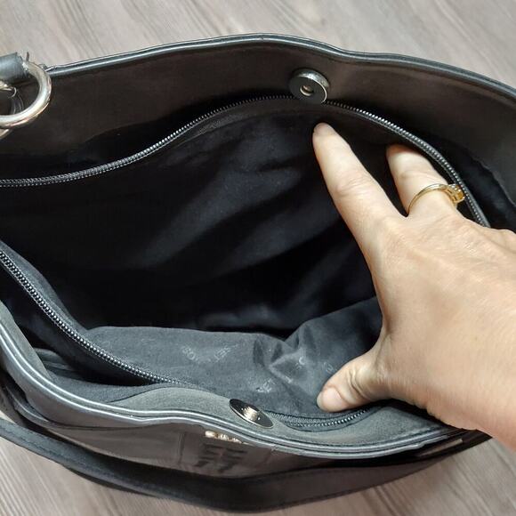 ☆☆SOLD☆☆ Rosetti Dark Gray Faux Leather Double Strap Shoulder Bag - Picture 7 of 11